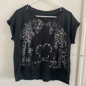 AllSaints women’s leopard crop top
